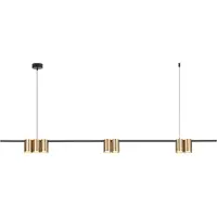 Eko-Light Hengelampe Genesis, aluminium svart/gull, 7 x GU10, lengde 150 cm