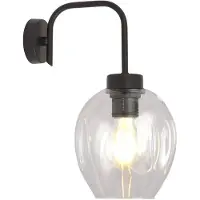 Emibig Vegglampe Lukka, 1 lyskilde, svart/klar