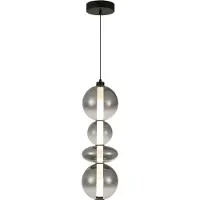 Eko-Light LED-hengelampe Daphne, glass grå-transparent, høyde 62 cm