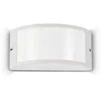 Ideal Lux utendørs vegglampe Rex 1, hvit, aluminium, IP44, E27
