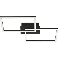 Briloner LED-taklampe Frame CCT, svart, 50 x 39 cm
