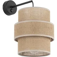 TK Lighting Calisto vegglampe, jute, naturbrun, bryter