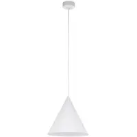 TK Lighting Hengelampe Cono, hvit, Ø 27 cm, stål, 1 lyskilde