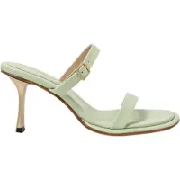 Neosens for woman. 3319411WK003_0G3 Leather sandals S3194 Nappa green -Heel height: 8cm (40), 5 to 8 cm, None, Buckle, Casual