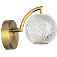 Light Prestige Diamond LP-2202/1W GD vegglampe - moderne kule - 1x5W LED 3000/4000/6000K CCT - gull/transparent