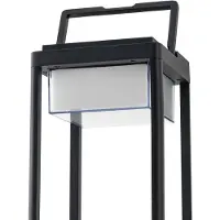 LUCANDE LED solcellelampe Tilena, kantet, svart, dimbar