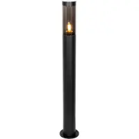 QAZQA Moderne utendørs stolpelampe sort 110 cm IP44 - Rox