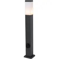 QAZQA Utendørslampe mørkegrå 80 cm med sokkel IP44 - Malios