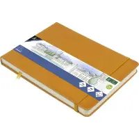 Kangaro skissebok, PU-hardcover, DIN A5 liggende, okkergul, 80 ark, papir 140 g/m², kremfarget, syrefri - 1 stk (K-861231)