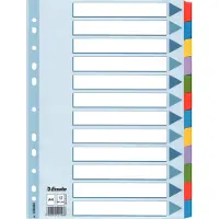 Esselte - Inndeler - 12 deler - for A4 - med fliker - hvit