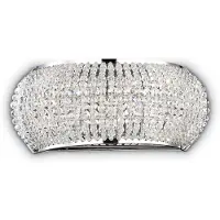 Ideal Lux vegglampe Pasha, bredde 25 cm, kromfarget/klar