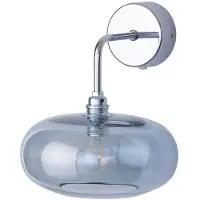 Ebb & Flow vegglampe Horizon, blå, glass, Ø 21 cm