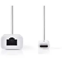 Nedis Ccgb64950wt02 Usb-nettverksadapter Usb 3.2 Gen 1 1 Gbps Usb-c M-rj45 F Nikkelbelagt 0.2 M