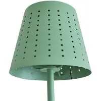 LINDBY LED-solcelledrevet bordlampe Hilario, grønn, jern, batteri