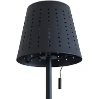 LINDBY LED-solcelledrevet bordlampe Hilario, svart, jern, batteri