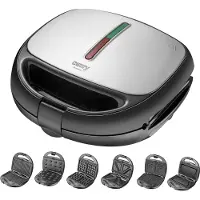 Camry CR 3057 smørbrødgrill 6-i-1 1200 W, svart/sølv