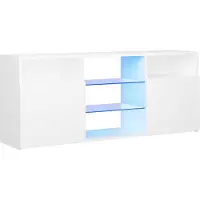 vidaXL TV-benk med LED-lys hvit 120x30x50 cm