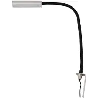 LINDBY LED-leselampe Flexola, nikkel, kantet, metall, stikkontakt