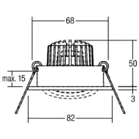 Brumberg LED innfelt spot Tirrel-R, on/off, matt titan