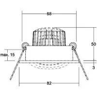 Brumberg LED innfelt spot Tirrel-R DALI tilkoblingsboks i matt aluminium