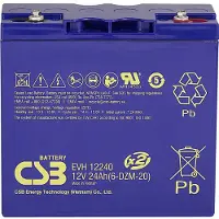 CSB EVH 12240 Blybatteri 12 V 24 Ah Blyfleece (B x H x T) 181 x 170 x 76 mm M5 skruetilslutning Cyklusstabilt, Vedligeholdelsesfri, Lav selvafladning