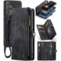 CASEME Samsung Galaxy A55 008 2-i-1 Multifunksjonell Lommebok-deksel - Svart