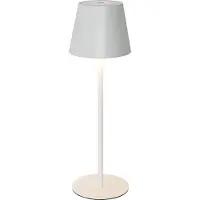 QAZQA Bordlampe hvit med dimmer og oppladbar LED IP54 - Murdock