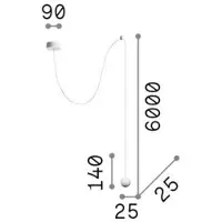 Ideal Lux Archimede Sfera LED hengelampe, svart, metall