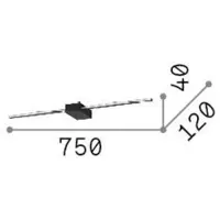 Ideal Lux LED-vegglampe Theo, hvit, bredde 75 cm aluminium