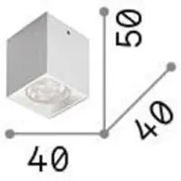 Ideal Lux downlight Dot Square, hvit, aluminium, 3 000 K