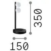 Ideal Lux LED-bordlampe Ping Pong hvit 2 lyskilder glass metall