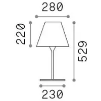 Ideal Lux Arcadia utendørs bordlampe, antrasitt, høyde 53 cm