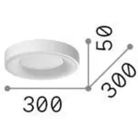 Ideal Lux taklampe Planet, hvit, Ø 30 cm, metall