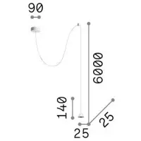 Ideal Lux Archimede Cono LED hengelampe, hvit, metall