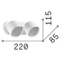 Ideal Lux vegglampe Dodo messingfarget 2 lyskilder i metall Ø 8,5 cm