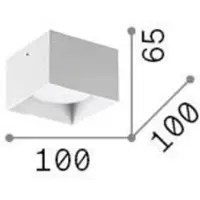 Ideal Lux downlight Spike Square, svart, aluminium, 10 x 10 cm
