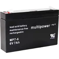 Multipower PB-6-7-4,8 Blybatteri 6 V 7 Ah Blyfleece (B x H x T) 151 x 100 x 34 mm Fladstik 4,8 mm Vedligeholdelsesfri, Lav selvafladning