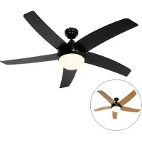 QAZQA Smart takvifte svart med treprint 132 cm inkl. LED dimbar med fjernkontroll - Cool
