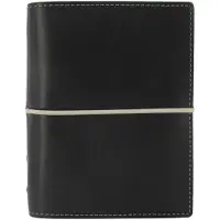 Filofax Domino Pocket, kunstskinn, semsket skinn, svart