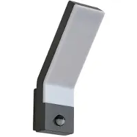 LINDBY utendørs LED-vegglampe Korvik, 26 cm, antrasitt, sensor