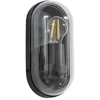 LUCANDE Serine utendørs vegglampe, 25,5 cm, svart, aluminium