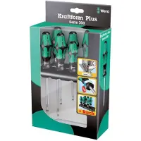 Wera 334/6 rack screwdriver set kraftform plus lasertip and rack 6 pieces