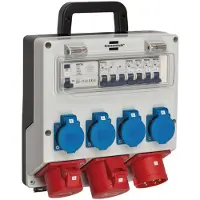 Simple 1154890020, Svart, Blå, Grå, Rød, 7 AC-utganger, 400 V, 32 A, 230 V, 400 V