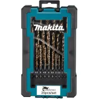 Makita D-67599 metall spiralbor-sett 1-9 mm (1, 1.5, 2, 2.5, 3, 3.5, 4, 4.5, 5, 5.5, 6, 6.5, 7, 7.5, 8, 8.5, 9 mm)