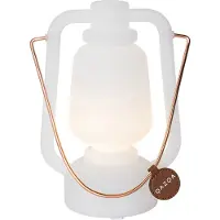QAZQA Bordlampe oppladbar 22 cm IP44 hvit - Storm Mini