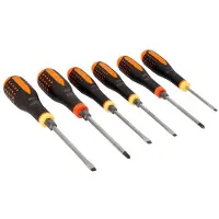 Bahco 6 Piece Hex Ball For Slotted Phillips And Through Shaft Hex Screwdrivers With Anti-impact Handle Skrutrekkersett