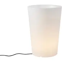 QAZQA Utendørs gulvlampe hvit 60 cm blomsterpotte IP44 - Verano