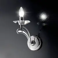 METALLUX Vegglampe ICARO med krystall, 1 lys, krom