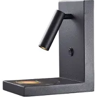 Mantra-Iluminacion Zanzibar LED-vegglampe med leselampe, svart