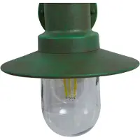 LINDBY utendørs vegglampe Eloretta, 22 cm, grønn, glass, stål